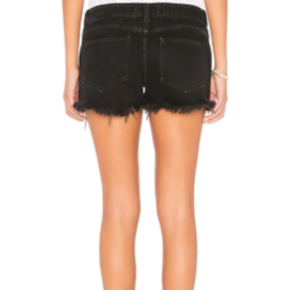 DL1961 Renne Blackwood Distressed Black Charcoal Jean Shorts - Picture 2 of 8